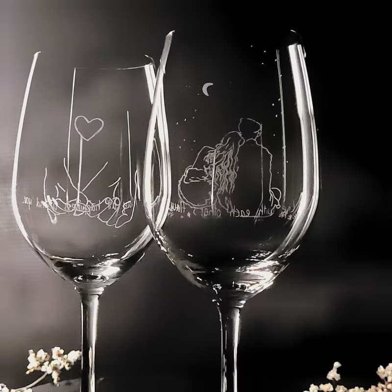 【婚慶賀禮小物】客定手雕 In love 高腳杯 對杯 雕圖/免費刻字