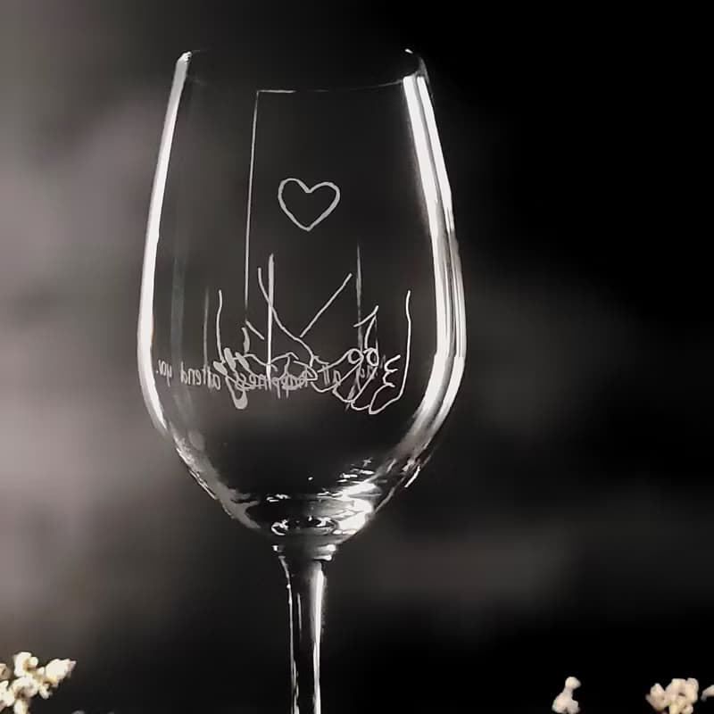 【婚慶賀禮小物】客定手雕 In love 高腳杯 對杯 雕圖/免費刻字