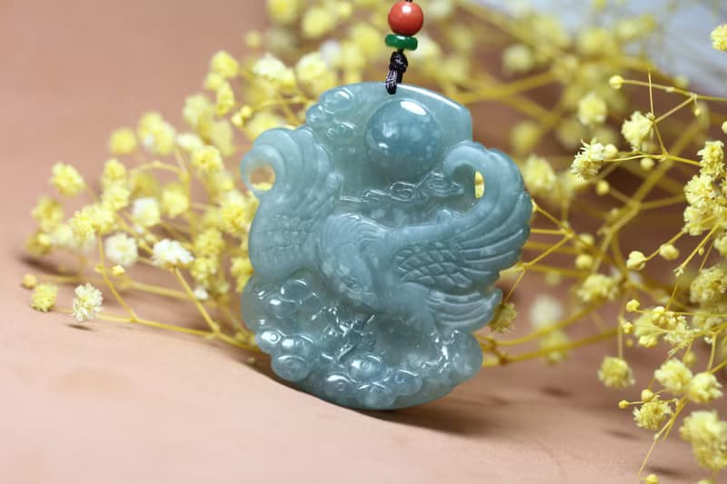 翡翠 大鵬展翅 鵬程萬裡 項鏈 吊墜掛件 毛衣鏈 送朋友禮物學生
