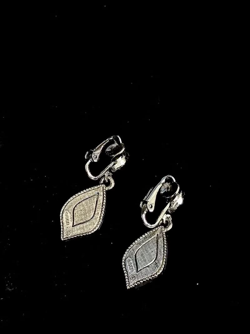 vintage jewelry  神秘亮麗紫晶吊飾 夾式耳環