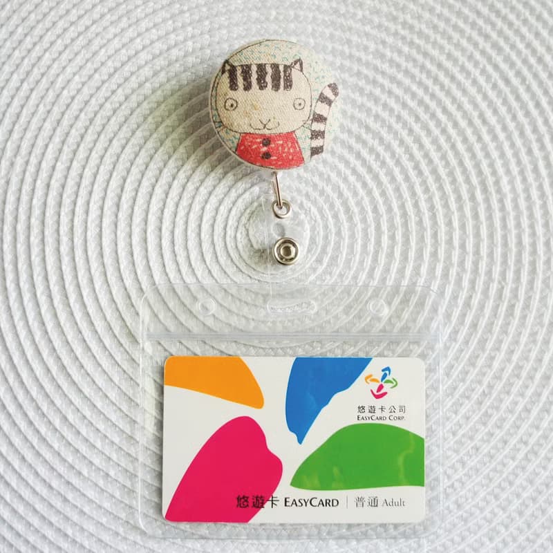 Lovely【日本布】貓咪伸縮扣環 +卡套、悠遊卡、證件套