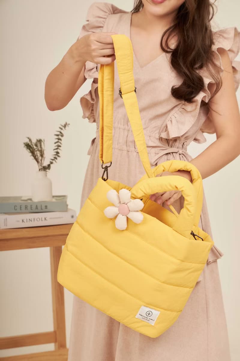 PUFF - nylon puffy tote bag (yellow)