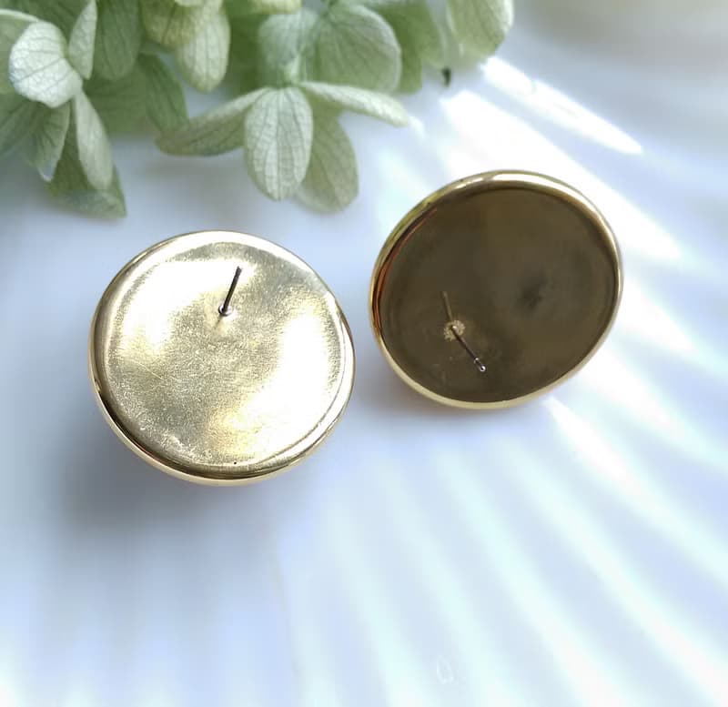 Vintage Jewelry 西洋古董飾品 經典 咖啡色調 鈕扣款 針式耳環
