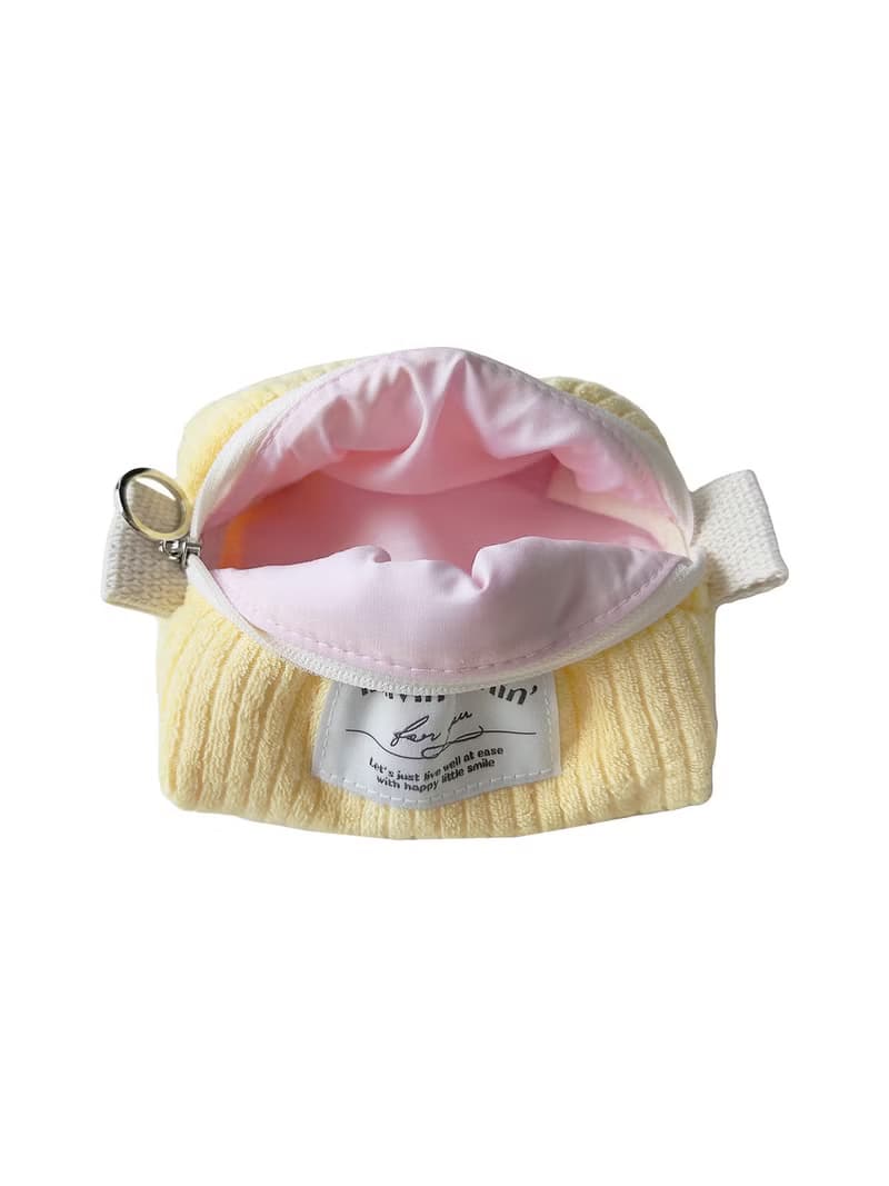 terry corduroy pouch S_milky yellow