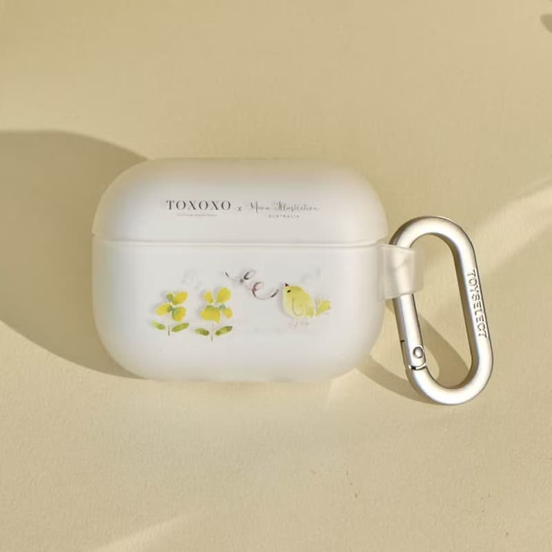 Meow illustration黃鳥花韻強悍防摔AirPods保護套