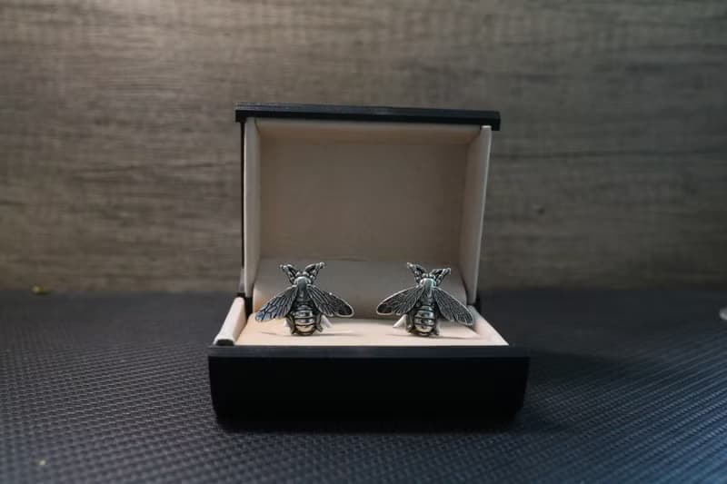 小蜜蜂袖扣紳士個性金屬袖扣禮盒裝