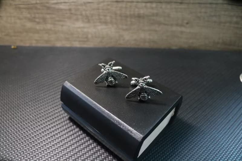 小蜜蜂袖扣紳士個性金屬袖扣禮盒裝