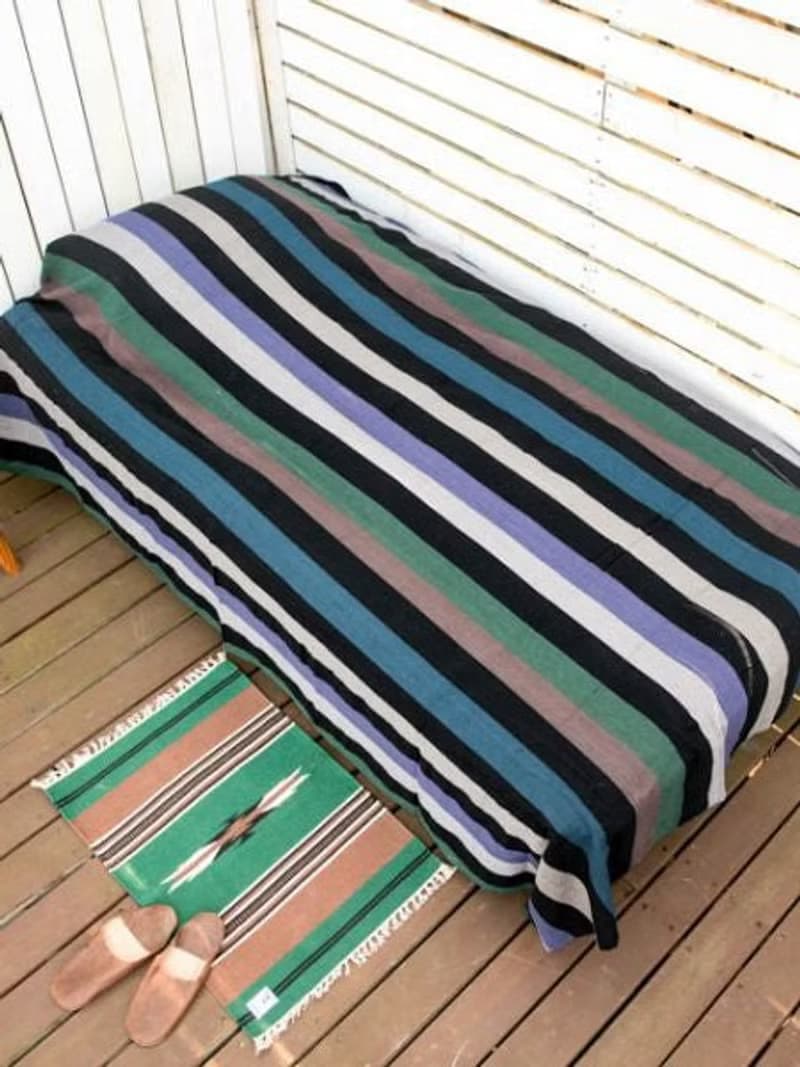 Stripe Pattern Multi Cloth Bed Cover