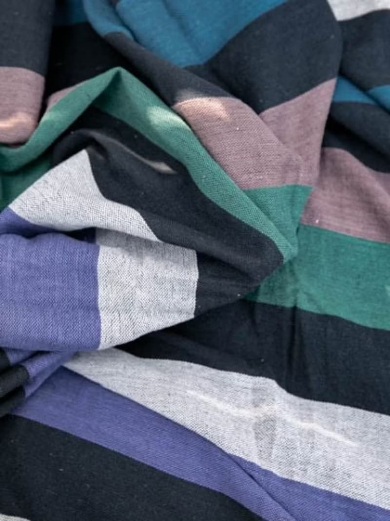 Stripe Pattern Multi Cloth Bed Cover