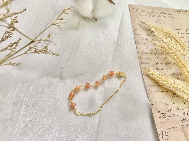 太陽石的手鍊 天然石飾品 天然石手鍊 磁扣手鍊