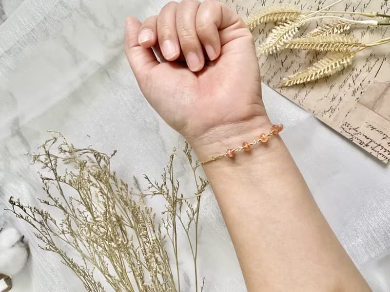 太陽石的手鍊 天然石飾品 天然石手鍊 磁扣手鍊