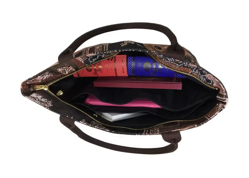 肩背托特包 大容量 / 防潑水 平織緹花 紳士格紋