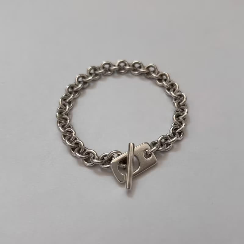 純銀圓鏈T扣手鍊 1.0