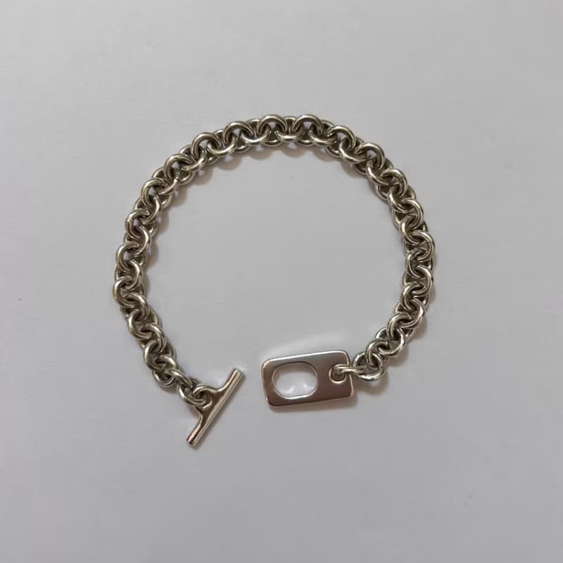 純銀圓鏈T扣手鍊 1.0