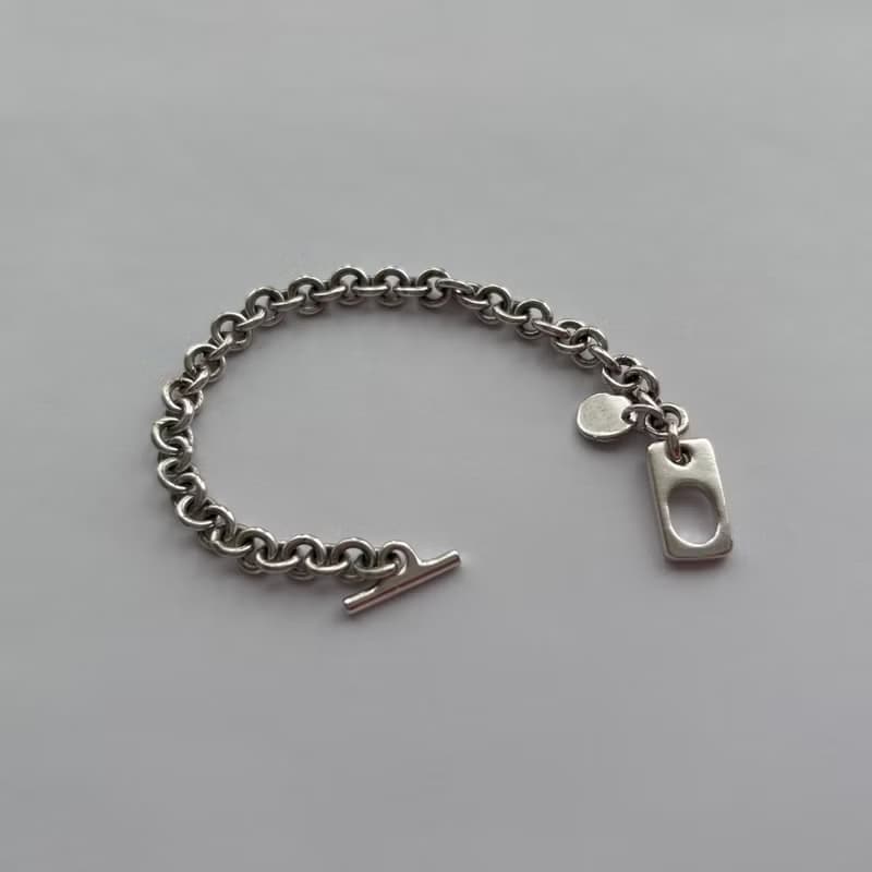 純銀圓鏈T扣手鍊 1.0