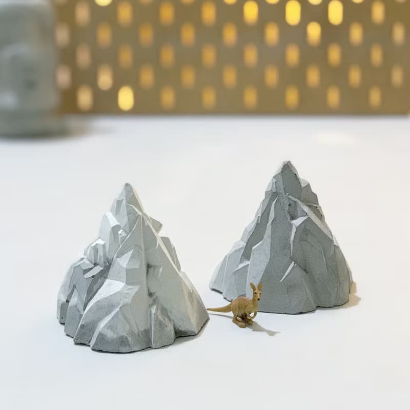 【24h出貨.超療癒交換禮物】雪山水泥擺飾/擴香石 @JU多肉