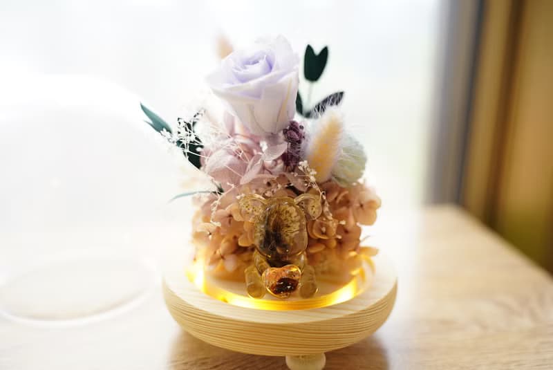 單隻熊熊永生花盅-我罩你