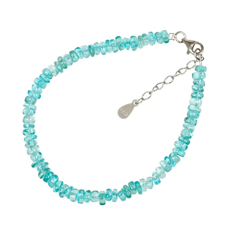 【正佳珠寶】藍磷灰 頂級原礦玻璃體 5.8g 藍磷灰手鍊