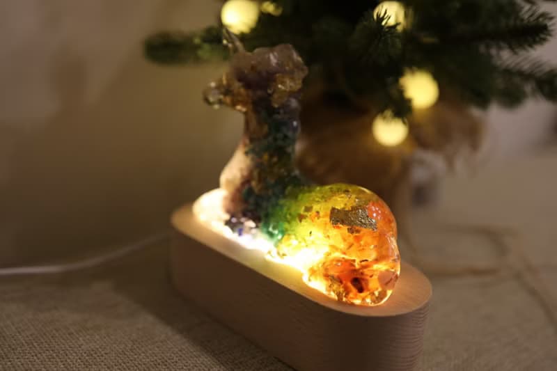 【快速出貨】療癒彩虹獨角獸-天然水晶礦石奧剛擺件Orgonite脈輪