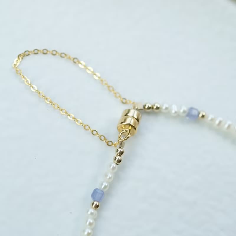 秘境漫步 異形珍珠磁吸式手鍊 14K 包金 丹泉石