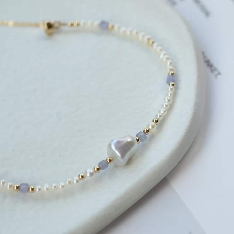 秘境漫步 異形珍珠磁吸式手鍊 14K 包金 丹泉石