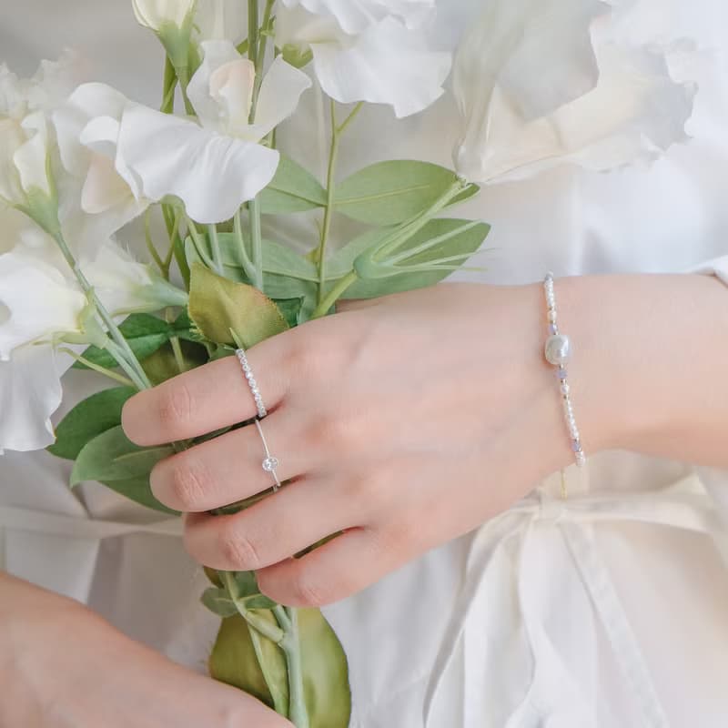 秘境漫步 異形珍珠磁吸式手鍊 14K 包金 丹泉石