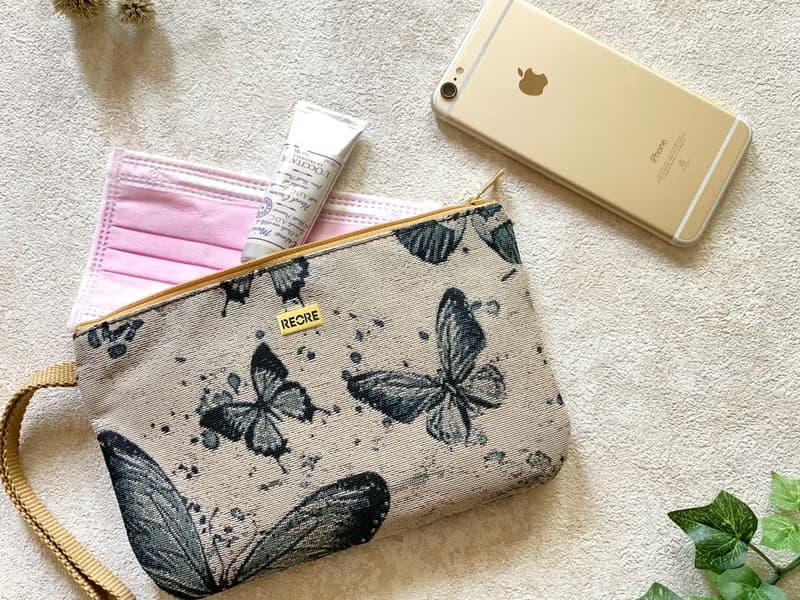 口罩收納包 護照夾 /  防潑水 平織緹花 戀蝶駁