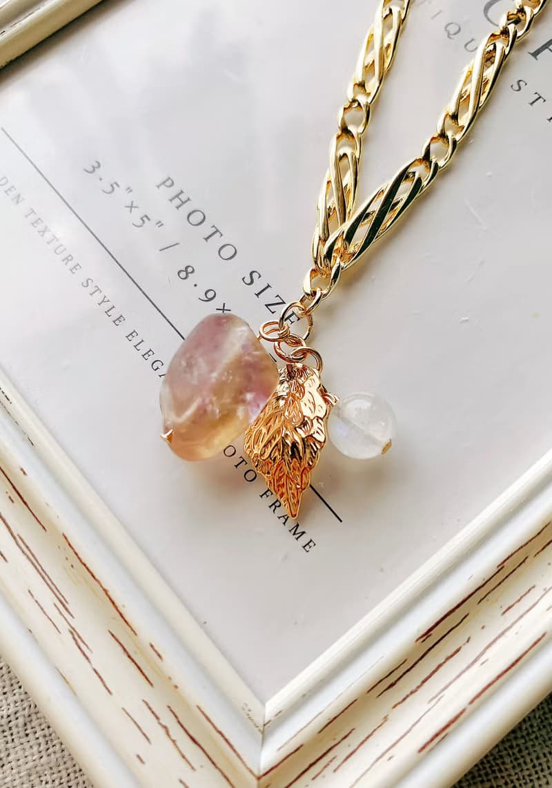 紫黃晶磨砂原礦/高品藍暈白月光石 手作設計款能量水晶手鍊