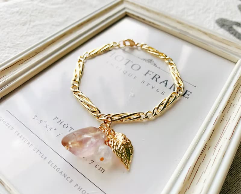 紫黃晶磨砂原礦/高品藍暈白月光石 手作設計款能量水晶手鍊