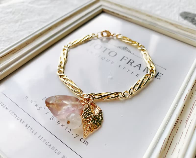 紫黃晶磨砂原礦/高品藍暈白月光石 手作設計款能量水晶手鍊