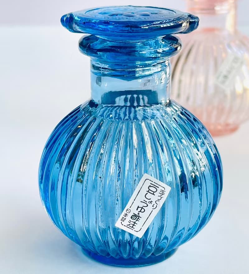 日本製老式手工菊型醬油差-粉色/藍色