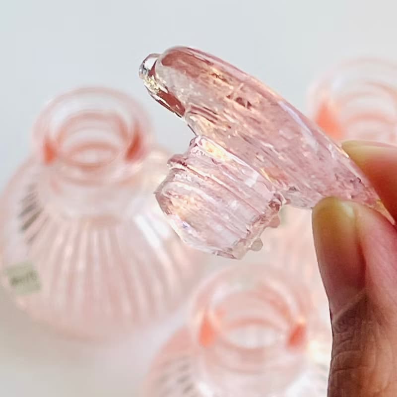 日本製老式手工菊型醬油差-粉色/藍色
