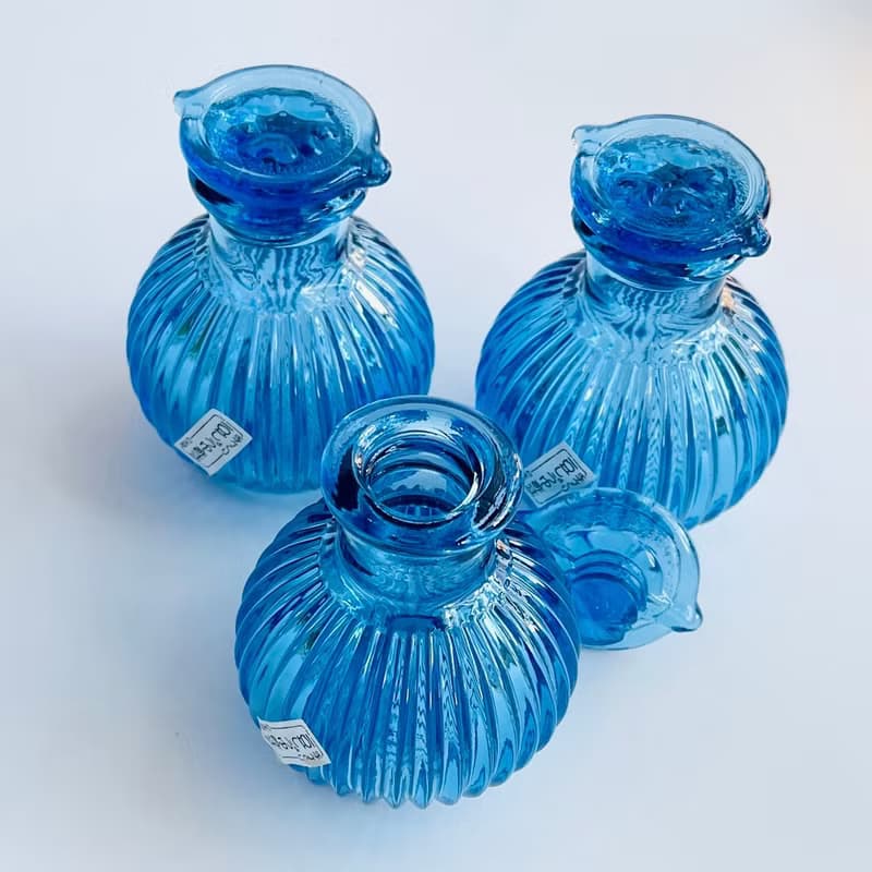 日本製老式手工菊型醬油差-粉色/藍色