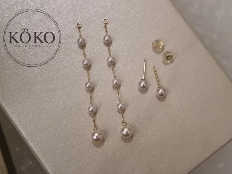 日本製 akoya珍珠耳環 18k經典滿天星設計耳釘 無耳洞耳夾式