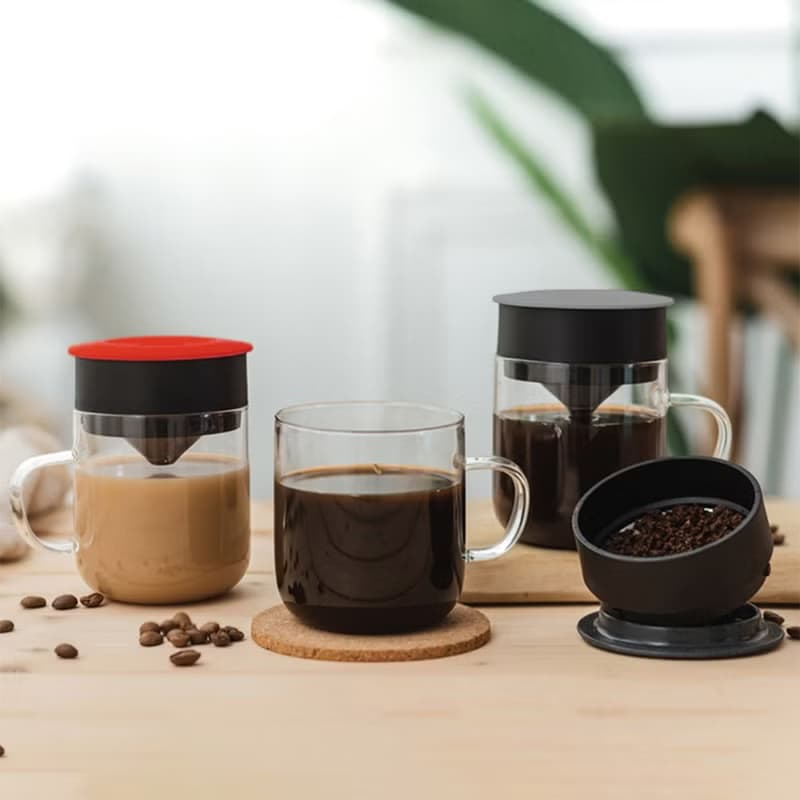 【手沖咖啡套裝禮盒】咖啡杯240ml/雙層玻璃濾杯組 母親節 畢業禮
