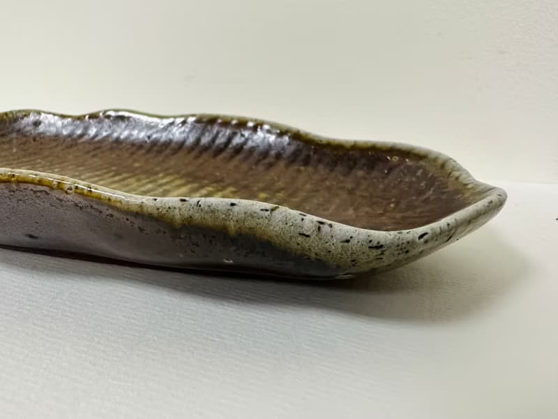 柴燒葉盤 點心盤  木材燒製 落灰 自然紋理