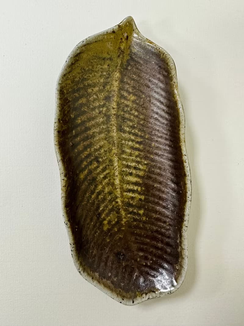 柴燒葉盤 點心盤  木材燒製 落灰 自然紋理