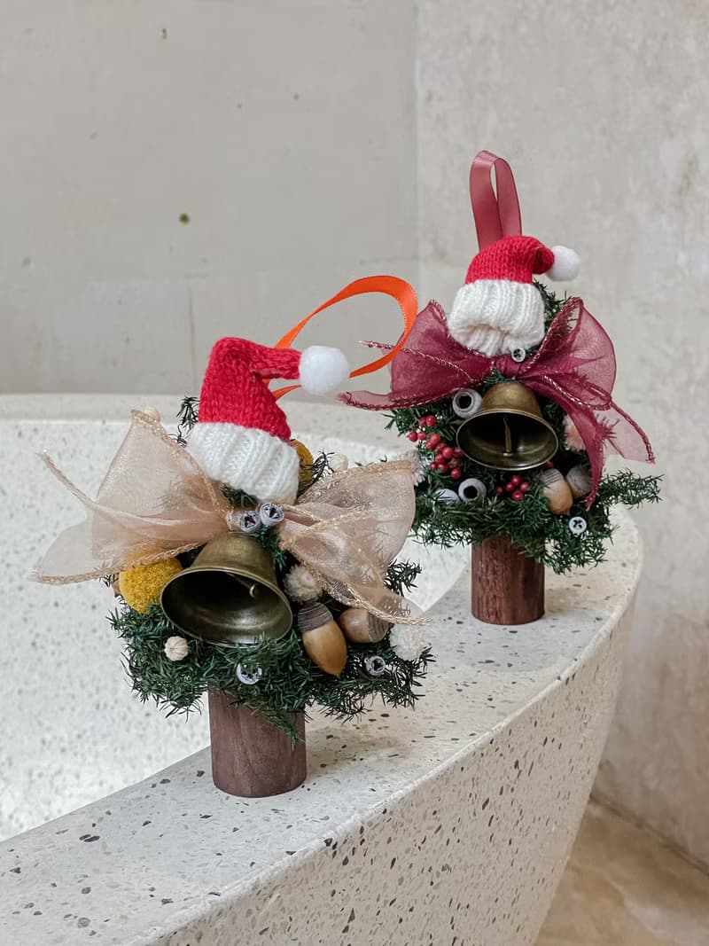 【在家手作體驗 】懶懶紅色聖誕帽 x 不凋雪松乾燥花DIY手作聖誕