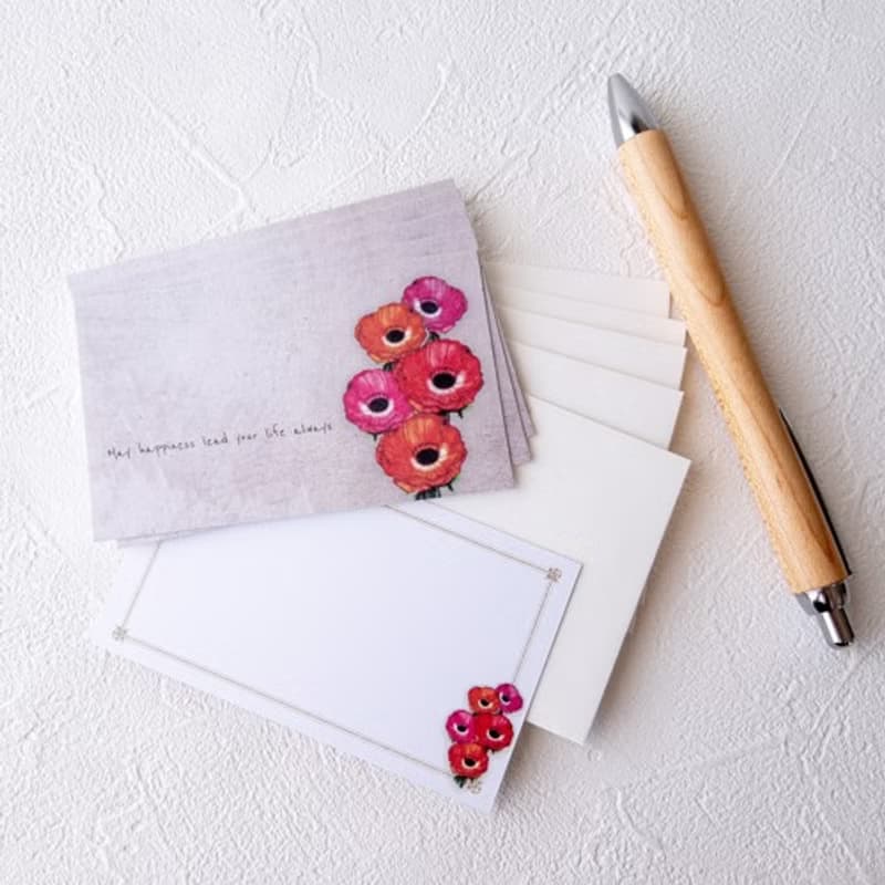 メッセージカード封筒セット（アネモネ花束）