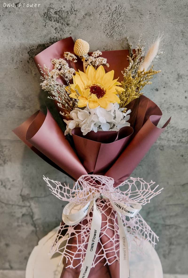 向日葵花束/乾燥花束/畢業花禮/太陽花花束/畢業花束/畢業季花束