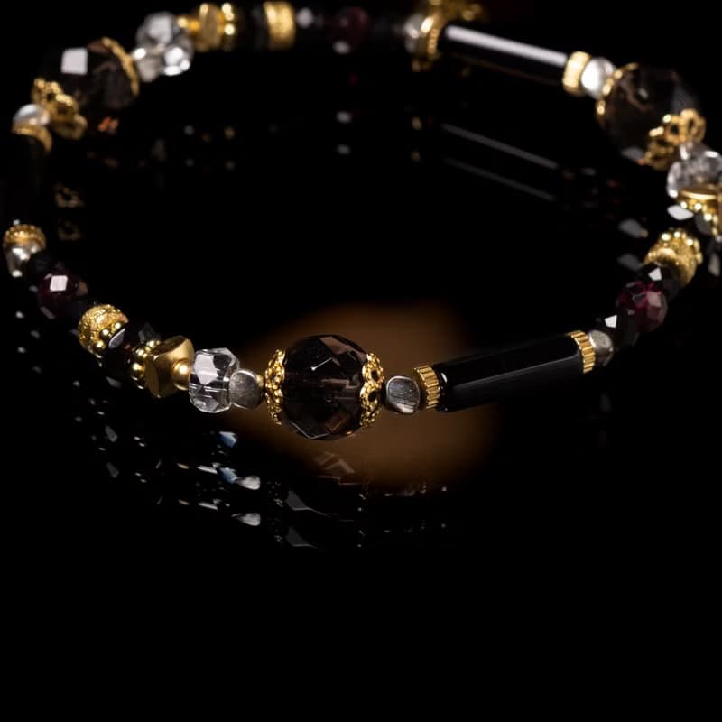 鏡外之境 // C1440彩曜石茶晶黑瑪瑙手鍊