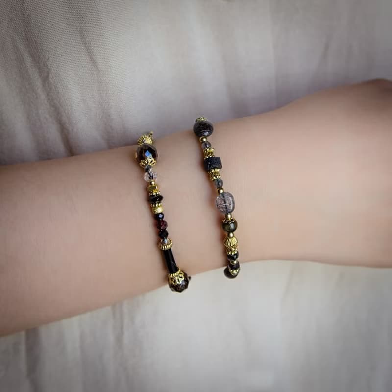 鏡外之境 // C1440彩曜石茶晶黑瑪瑙手鍊