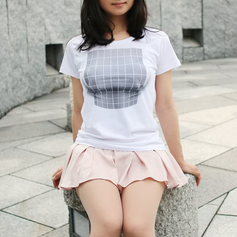Mousou Mapping T-shirt/ Illusion grid