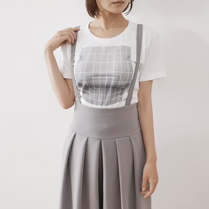 Mousou Mapping T-shirt/ Illusion grid