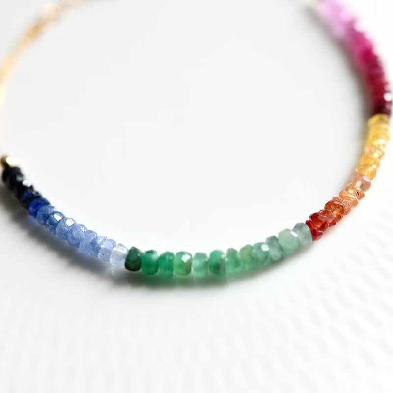 彩虹寶石手鍊 翡翠 紅寶石 藍寶石