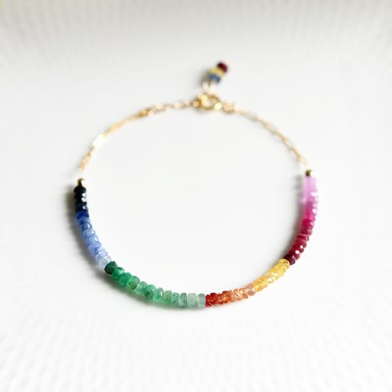 彩虹寶石手鍊 翡翠 紅寶石 藍寶石