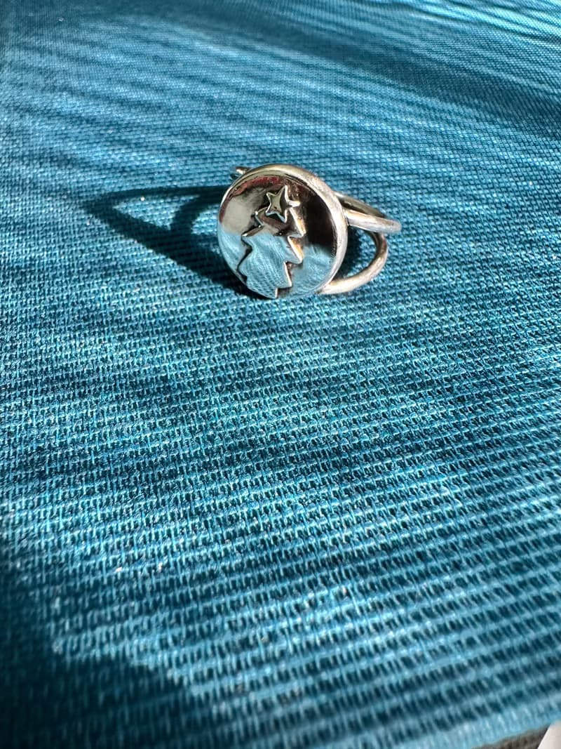 手作銀飾—925純銀 種一顆聖誕樹圓戒 Xmas tree ring 聖誕節飾品