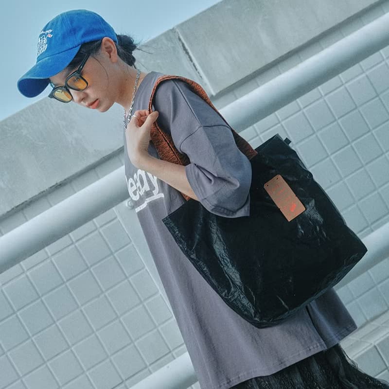 Miyansol韓國皺皺托特包(長背帶)-黑森林巧克力 防水輕量通勤款