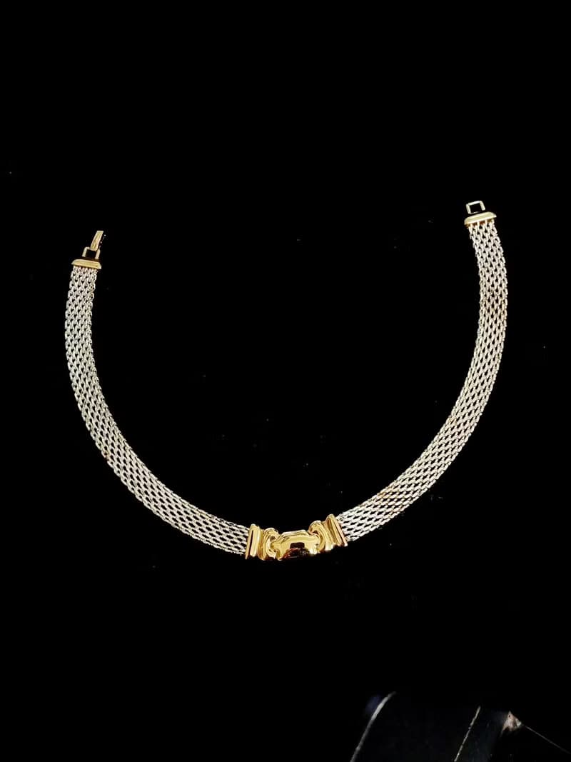 vintage jewelry  亮麗個性亮銀頸鍊 項鍊