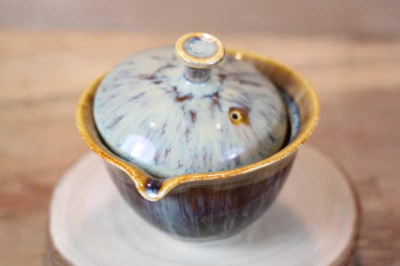 【母親節禮物】冬戀 天目釉 蓋碗 蓋杯 鶯歌名家葉敏祥作品